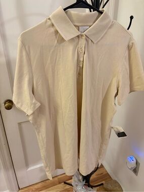 Men's Cream Polo Golf Shirt NWT